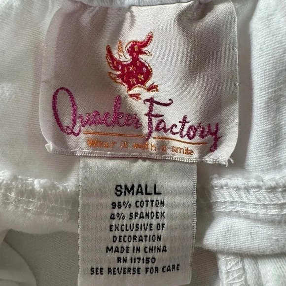 Quacker Factory White Pants Stretchy Women Size Small - Picture 6 of 6
